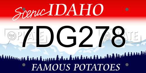 7DG278 Idaho License Plate