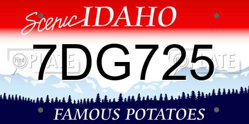 7DG725 Idaho License Plate
