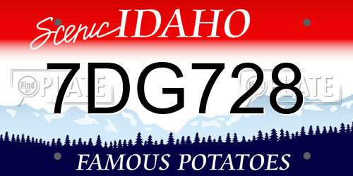 7DG728 Idaho License Plate