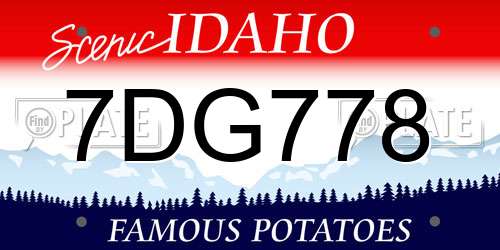 7DG778 Idaho License Plate