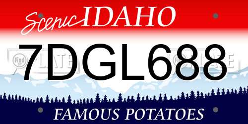 7DGL688 Idaho License Plate