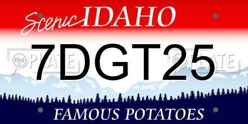7DGT25 Idaho License Plate