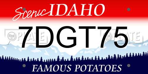 7DGT75 Idaho License Plate