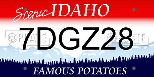 7DGZ28 Idaho License Plate