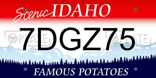 7DGZ75 Idaho License Plate