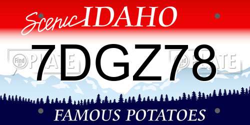 7DGZ78 Idaho License Plate