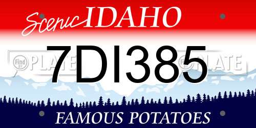 7DI385 Idaho License Plate