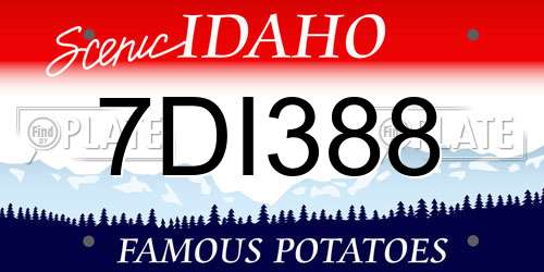 7DI388 Idaho License Plate