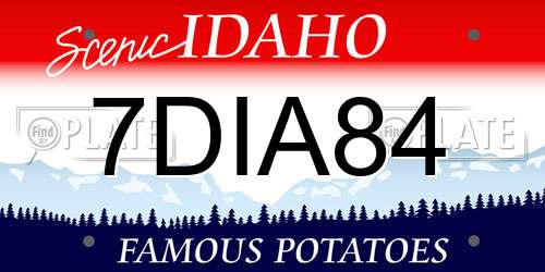 7DIA84 Idaho License Plate