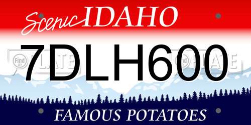 7DLH600 Idaho License Plate
