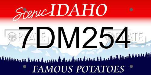 7DM254 Idaho License Plate