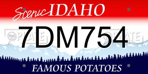 7DM754 Idaho License Plate