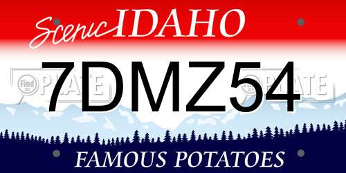 7DMZ54 Idaho License Plate