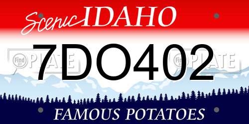 7DO402 Idaho License Plate