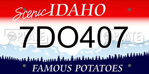 7DO407 Idaho License Plate