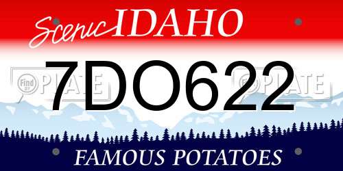 7DO622 Idaho License Plate