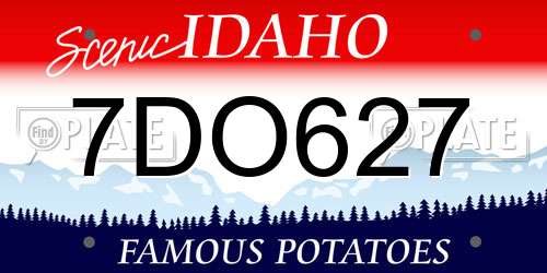 7DO627 Idaho License Plate
