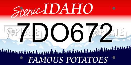 7DO672 Idaho License Plate
