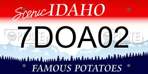 7DOA02 Idaho License Plate