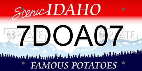 7DOA07 Idaho License Plate