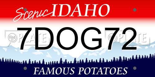 7DOG72 Idaho License Plate
