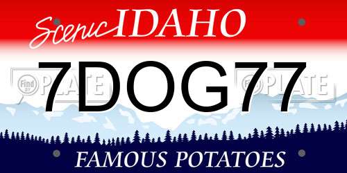7DOG77 Idaho License Plate