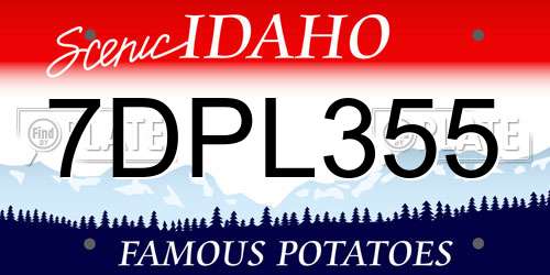 7DPL355 Idaho License Plate