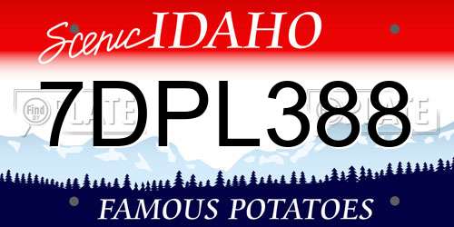7DPL388 Idaho License Plate
