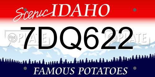 7DQ622 Idaho License Plate