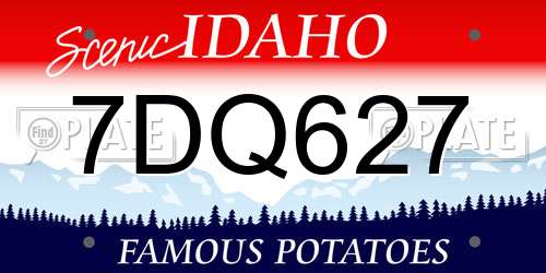 7DQ627 Idaho License Plate