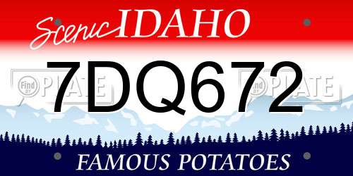 7DQ672 Idaho License Plate