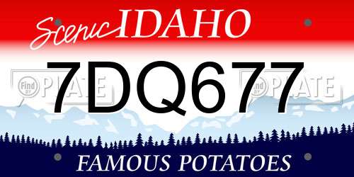 7DQ677 Idaho License Plate