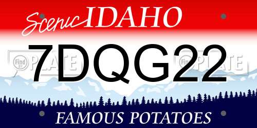 7DQG22 Idaho License Plate
