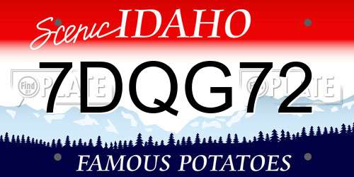 7DQG72 Idaho License Plate