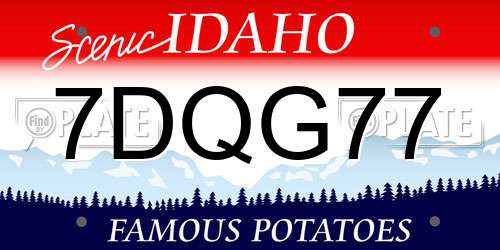 7DQG77 Idaho License Plate