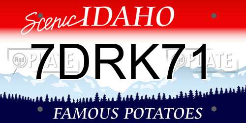 7DRK71 Idaho License Plate