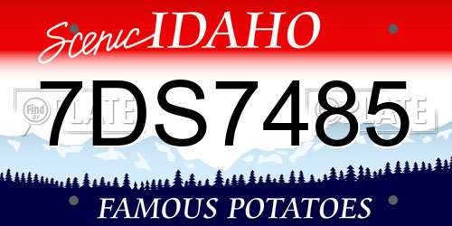 7DS7485 Idaho License Plate
