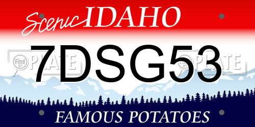 7DSG53 Idaho License Plate