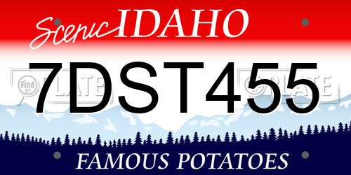 7DST455 Idaho License Plate