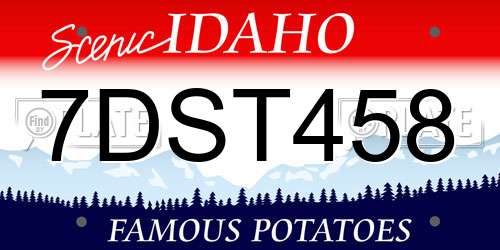 7DST458 Idaho License Plate