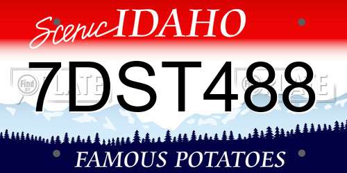 7DST488 Idaho License Plate