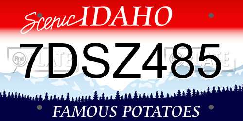 7DSZ485 Idaho License Plate
