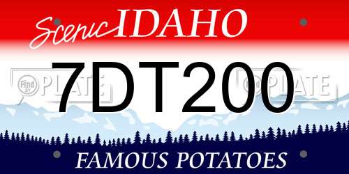 7DT200 Idaho License Plate