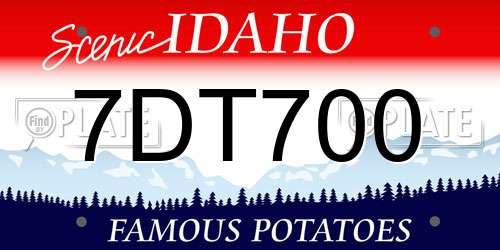 7DT700 Idaho License Plate