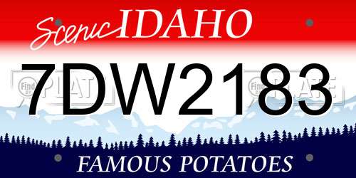 7DW2183 Idaho License Plate