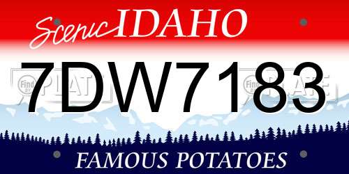 7DW7183 Idaho License Plate