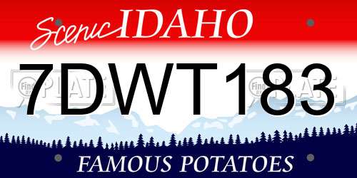 7DWT183 Idaho License Plate