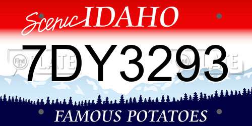 7DY3293 Idaho License Plate