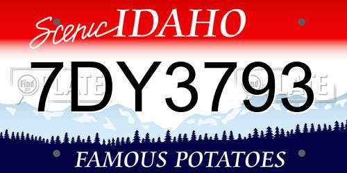 7DY3793 Idaho License Plate