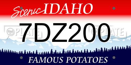 7DZ200 Idaho License Plate